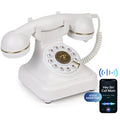 Bluetooth Landline Phone with Voice Assistant, Compatible with Android & iOS, Physical Phone with Volume Control, White