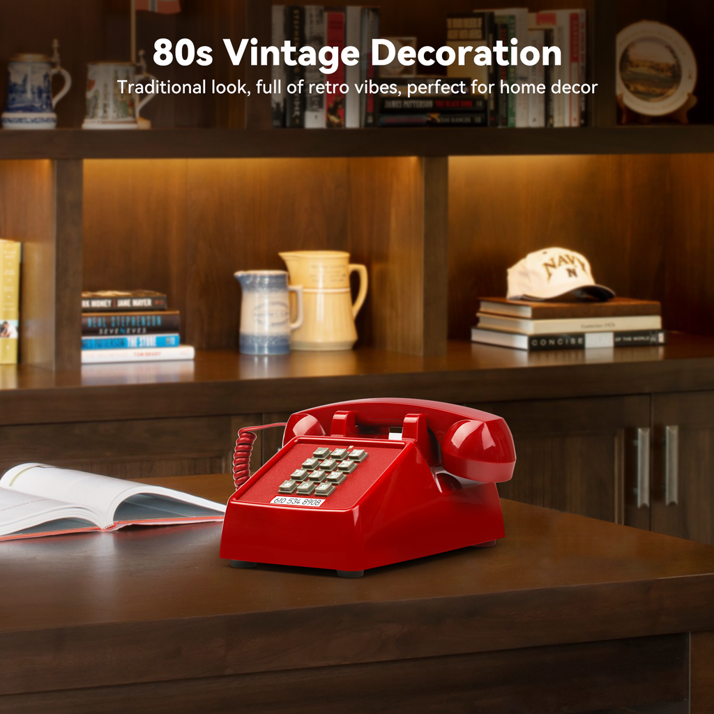 Vintage Landline Phone with Mechanical Ringer – Retro Corded Analog Desk Telephone | SANGYN