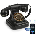 Sangyn Bluetooth Rotary Phone with Voice Assistant, Compatible with Android & iOS, Physical Phone with Volume Control, Black