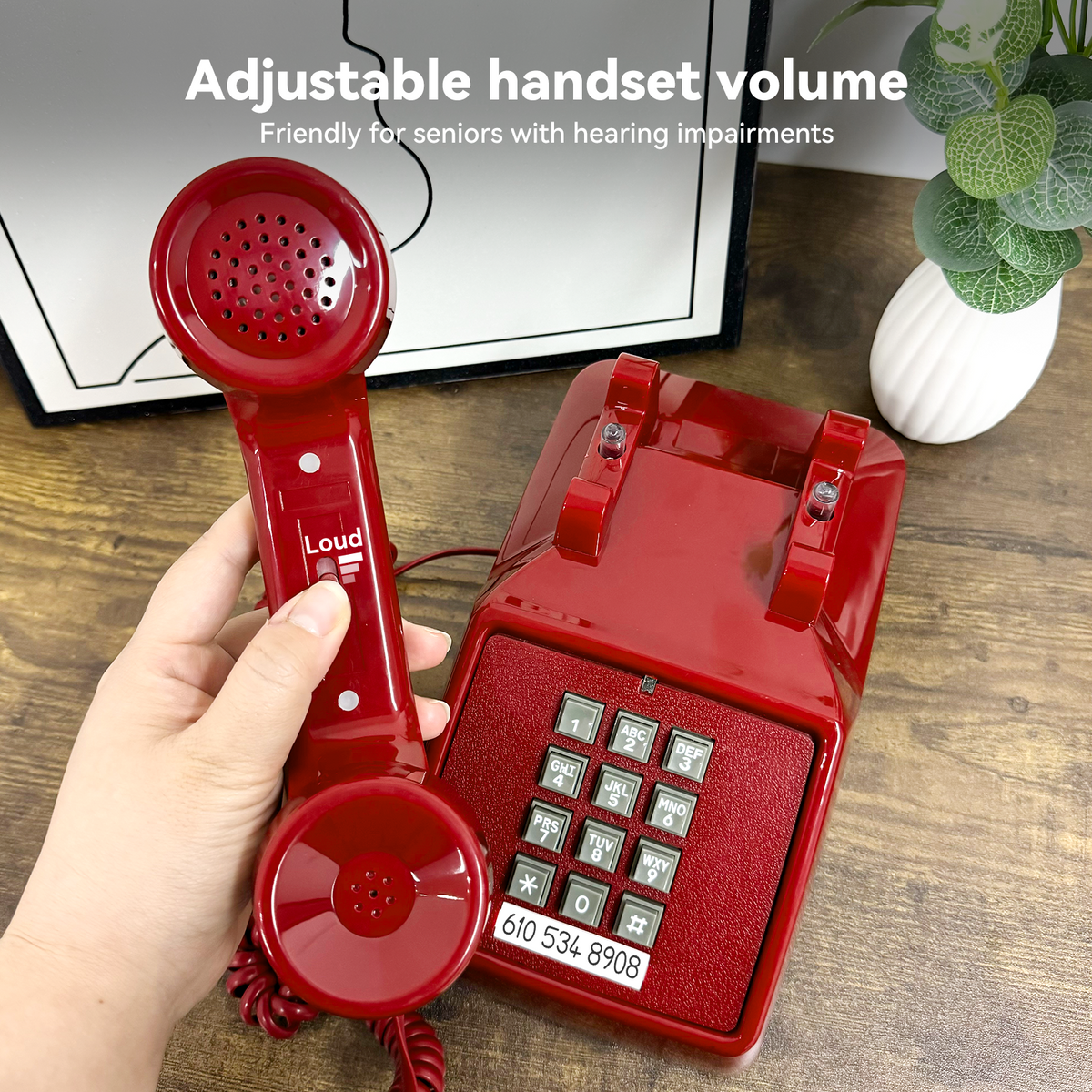 Vintage Landline Phone with Mechanical Ringer – Retro Corded Analog Desk Telephone | SANGYN