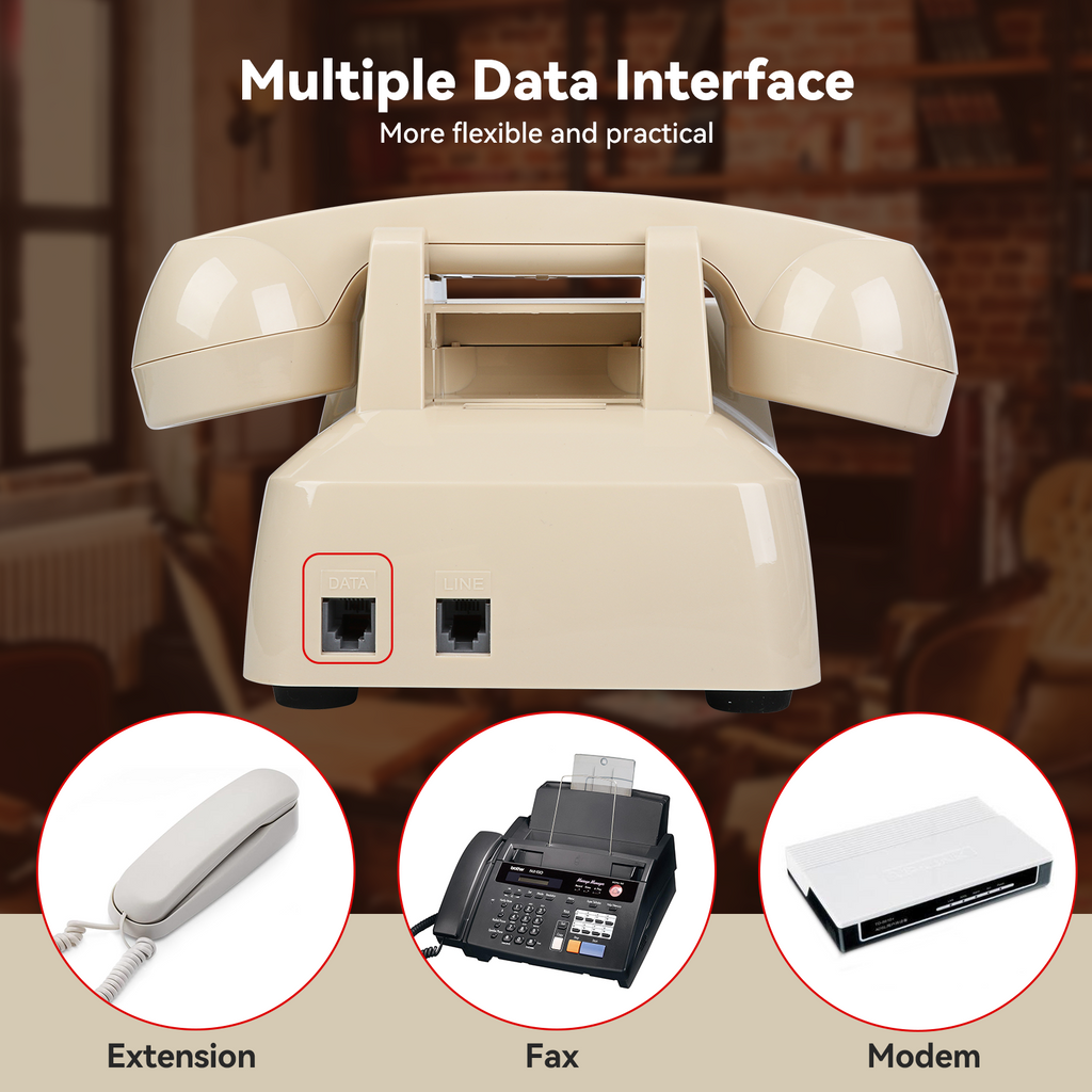 Vintage Landline Phone with Mechanical Ringer – Retro Corded Analog Desk Telephone | SANGYN
