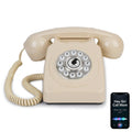 Sangyn Bluetooth Landline Phone with Voice Assistant, Compatible with Android & iOS, Wireless Bluetooth Physical Phone with Volume Control & USB Rechargeable, Beige