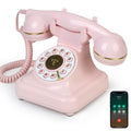 Sangyn Bluetooth Phone with Speakerphone, Bluetooth Landline Telephone with USB Rechargeable Power, Hands-Free Calling & Music Playback, Pink