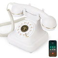 Sangyn Bluetooth Phone with Speakerphone, Bluetooth Landline Telephone with USB Rechargeable Power, Hands-Free Calling & Music Playback, White