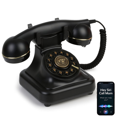 Sangyn Bluetooth Retro Phone with Voice Assistant, Bluetooth Landline Phone Compatible with Android & iOS, Wireless Bluetooth Physical Home Phone Telephone with Speakerphone, Volume Control & USB Rechargeable