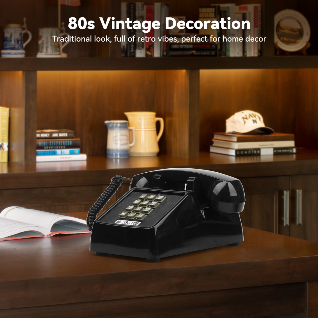 Vintage Landline Phone with Mechanical Ringer – Retro Corded Analog Desk Telephone | SANGYN
