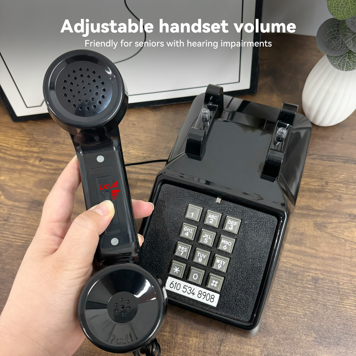 Vintage Landline Phone with Mechanical Ringer – Retro Corded Analog Desk Telephone | SANGYN