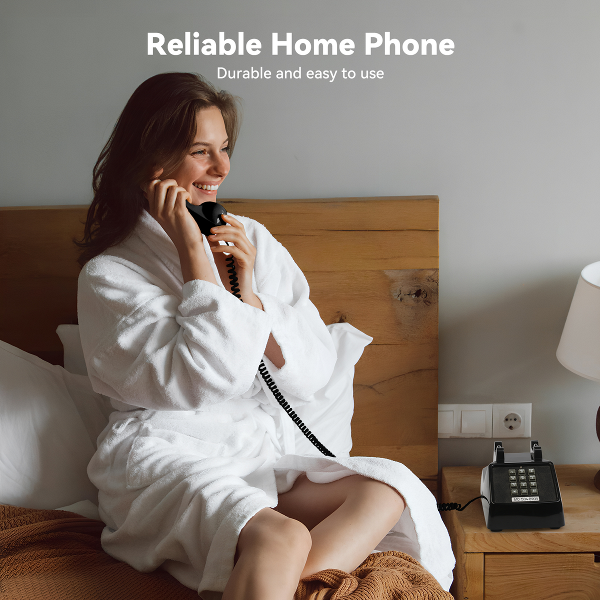 Vintage Landline Phone with Mechanical Ringer – Retro Corded Analog Desk Telephone | SANGYN